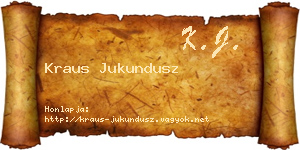 Kraus Jukundusz névjegykártya